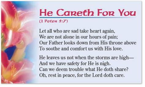 he careth for you